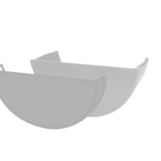 Half Round Gutter 150mm Stop End pair