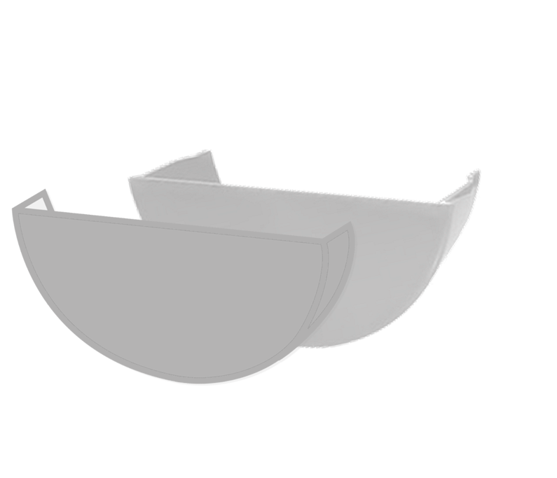 Half Round Gutter 150mm Stop End pair