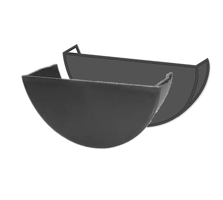 matt Half round Gutter - Stop end
